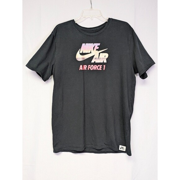 Nike Mens Tee Air Force 1 Chrome T Shirt 847593-010 Black Pink Size XL - Picture 1 of 11